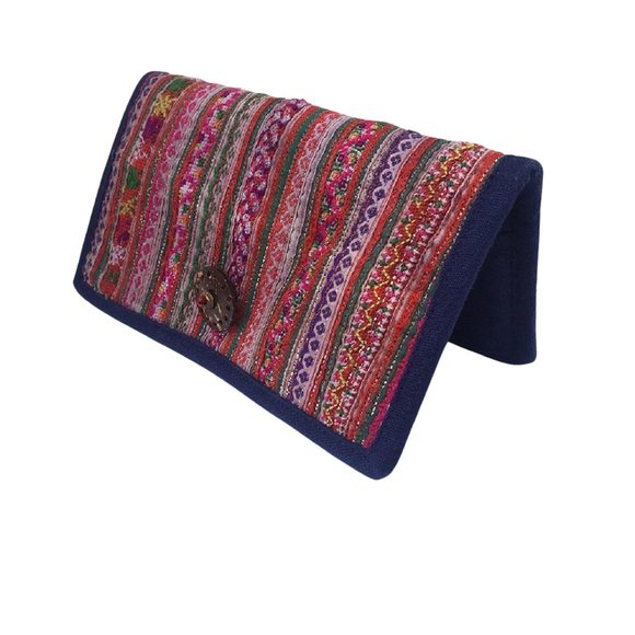 Handmade Cotton Embroidery Ethnic Vintage Tribal Clutch Bags Purse With o_o - Picture 1 of 5